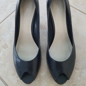 Nine West Navy Blue Peep-toe Heels